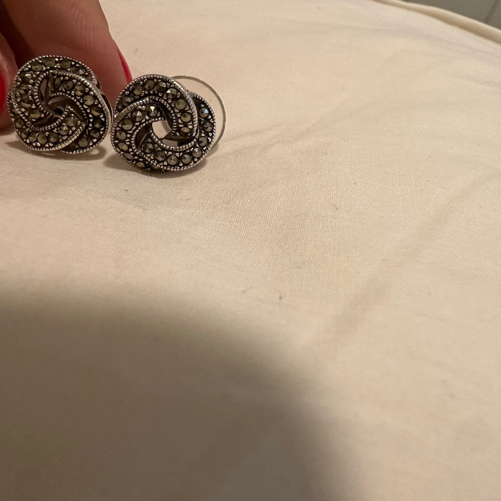 Elegant Silver Knot Earrings